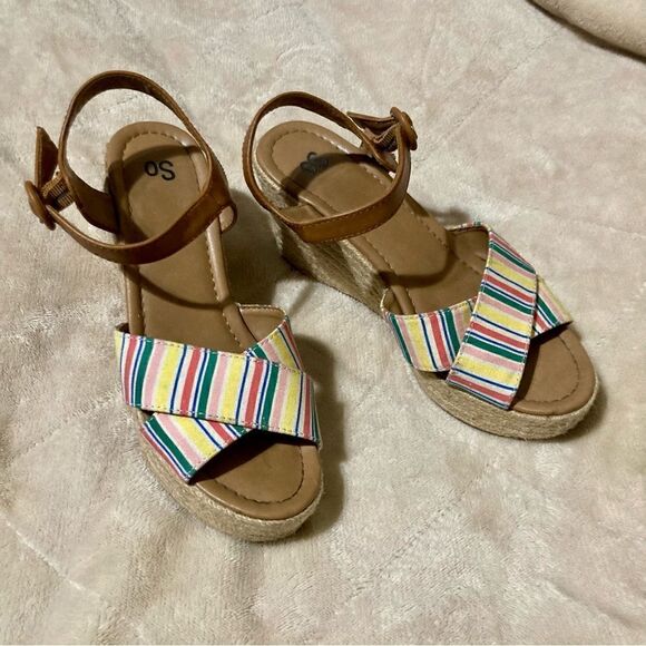 Fun SO Rosebay Multicolor Wedge Sandals Women’s Size 7 - Picture 3 of 13